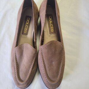 Dolcis Women’s Leather Loafers Tan Slip-On Flats Size 7.5M Made in Brazil